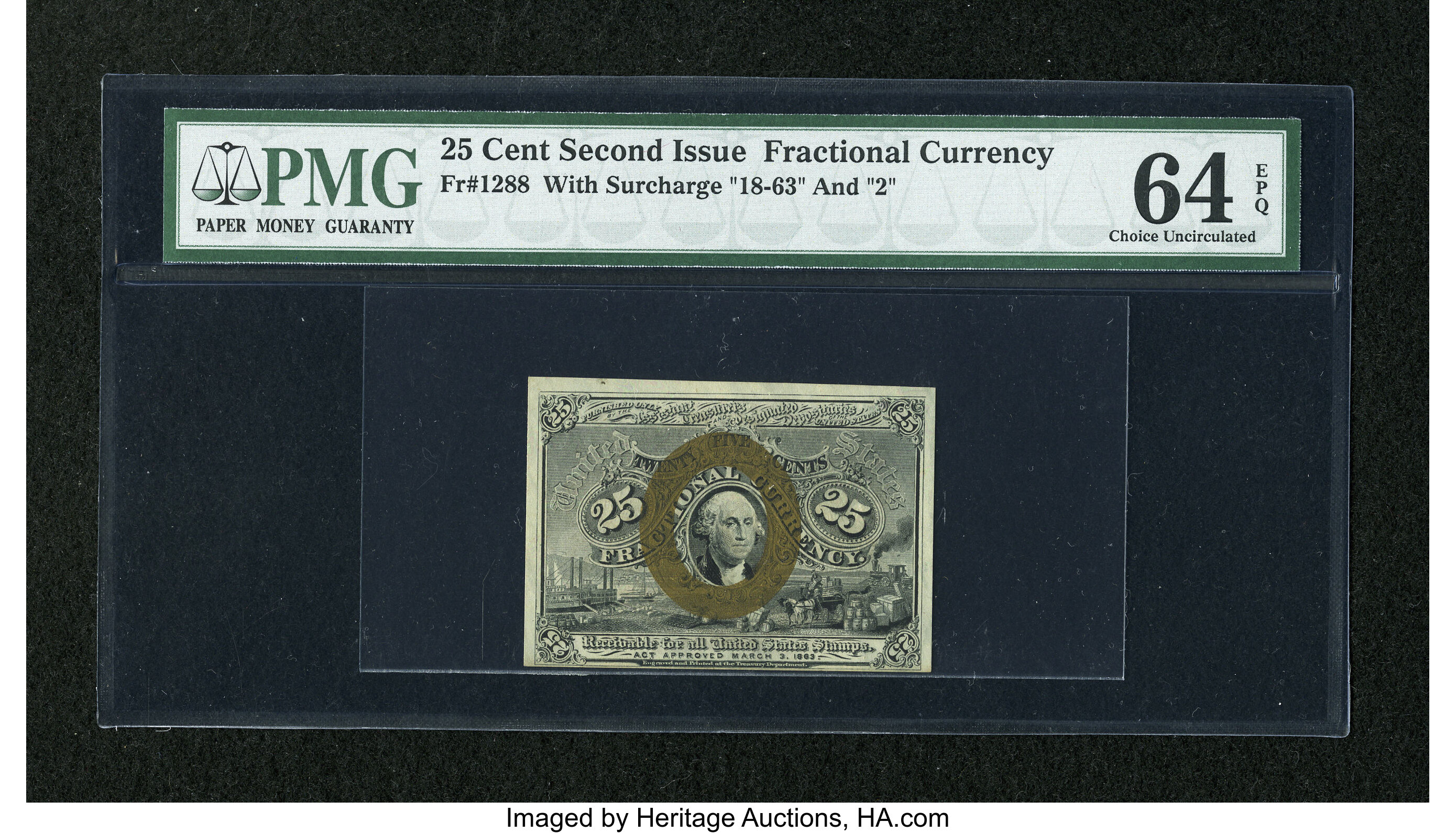 image for: Fr. 1288 25c Second Issue PMG Choice Uncirculated 64 EPQ.