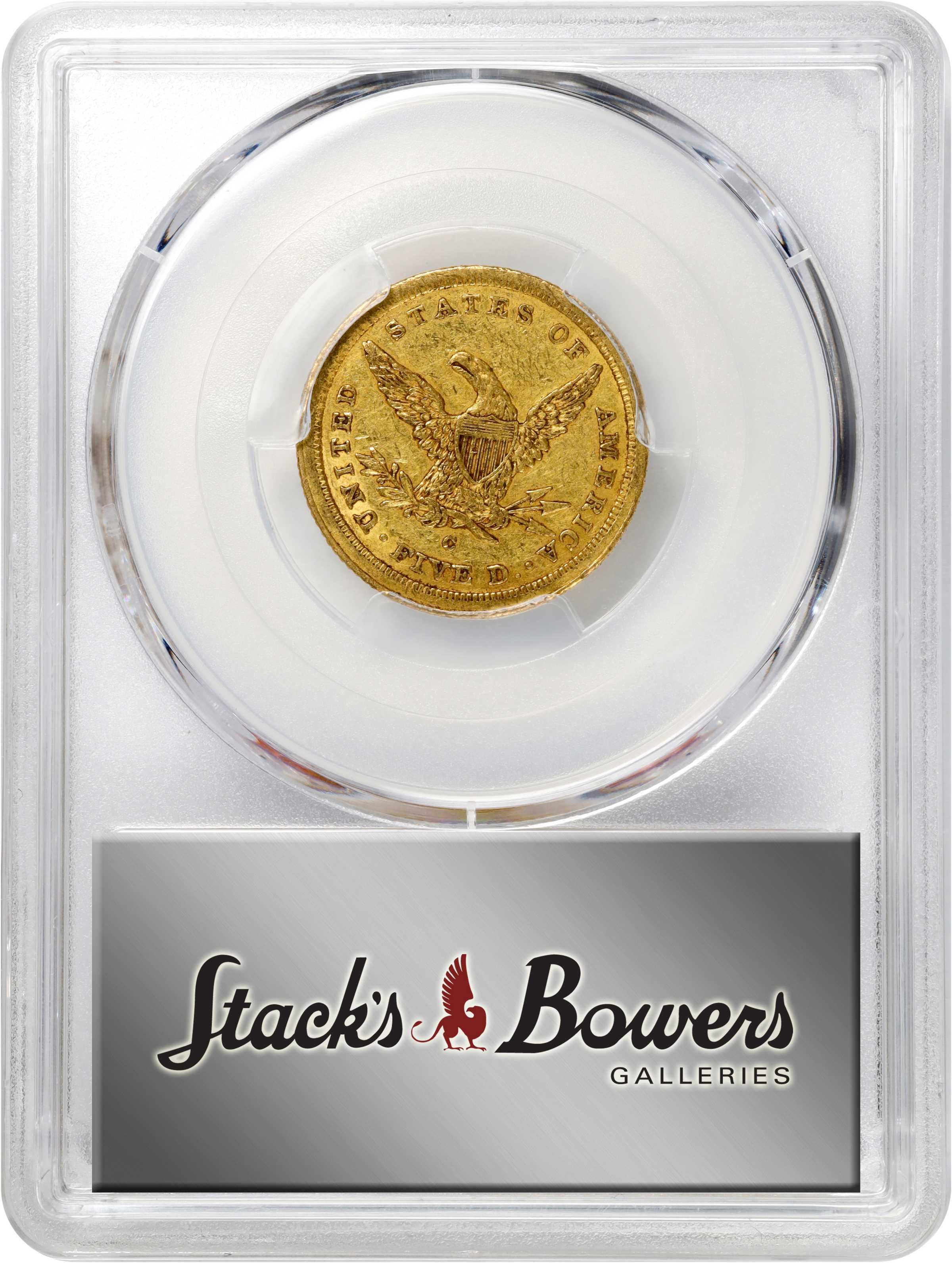 image for: 1842-C Liberty Head Half Eagle. Small Date. Winter-1, the only known dies. Die State I. AU Details--Cleaned (PCGS).