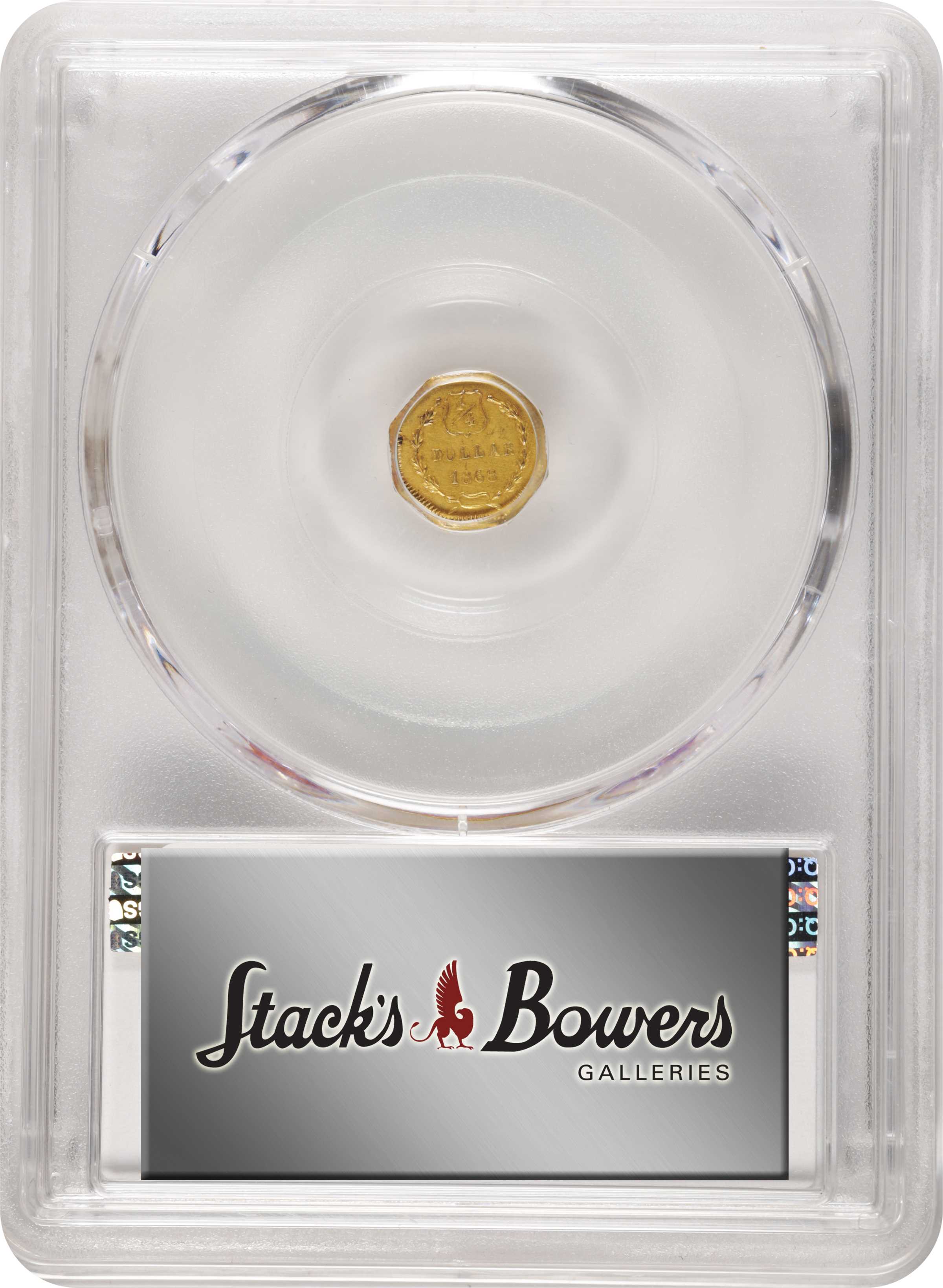 image for: 1868-G Octagonal 25 Cents. BG-745. Rarity-6-. Liberty Head. Unc Details--Cleaned (PCGS).