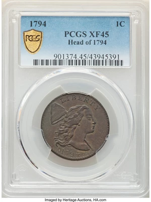 image for: 1794 1C Head of 1794, S-22, B-6, R.1, XF45 PCGS....