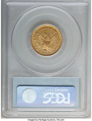 image for: 1841-D $5 Tall D AU53 PCGS. CAC. Variety 5-B. ...