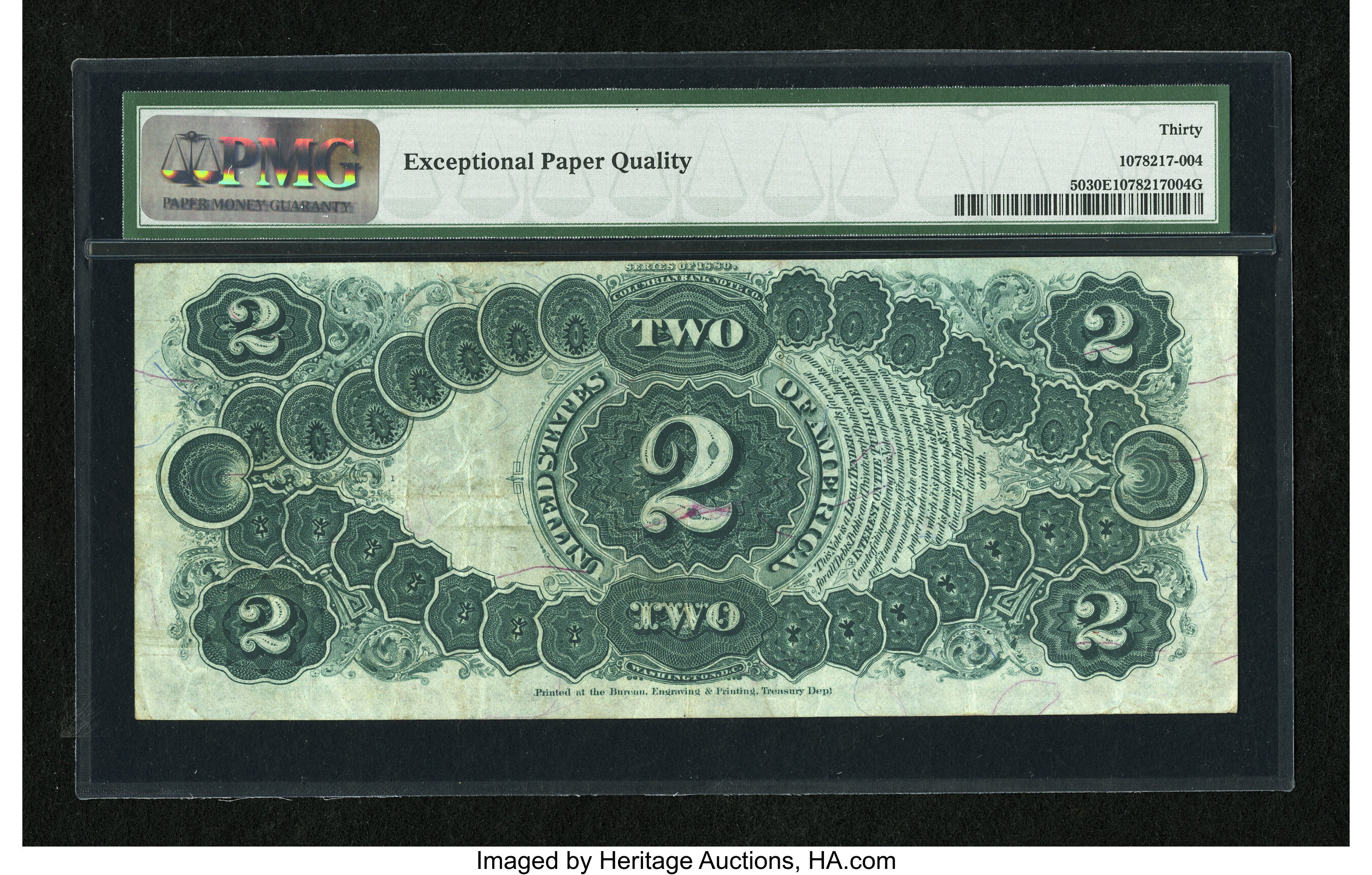 image for: Fr. 50 $2 1880 Legal Tender PMG Very Fine 30 EPQ.