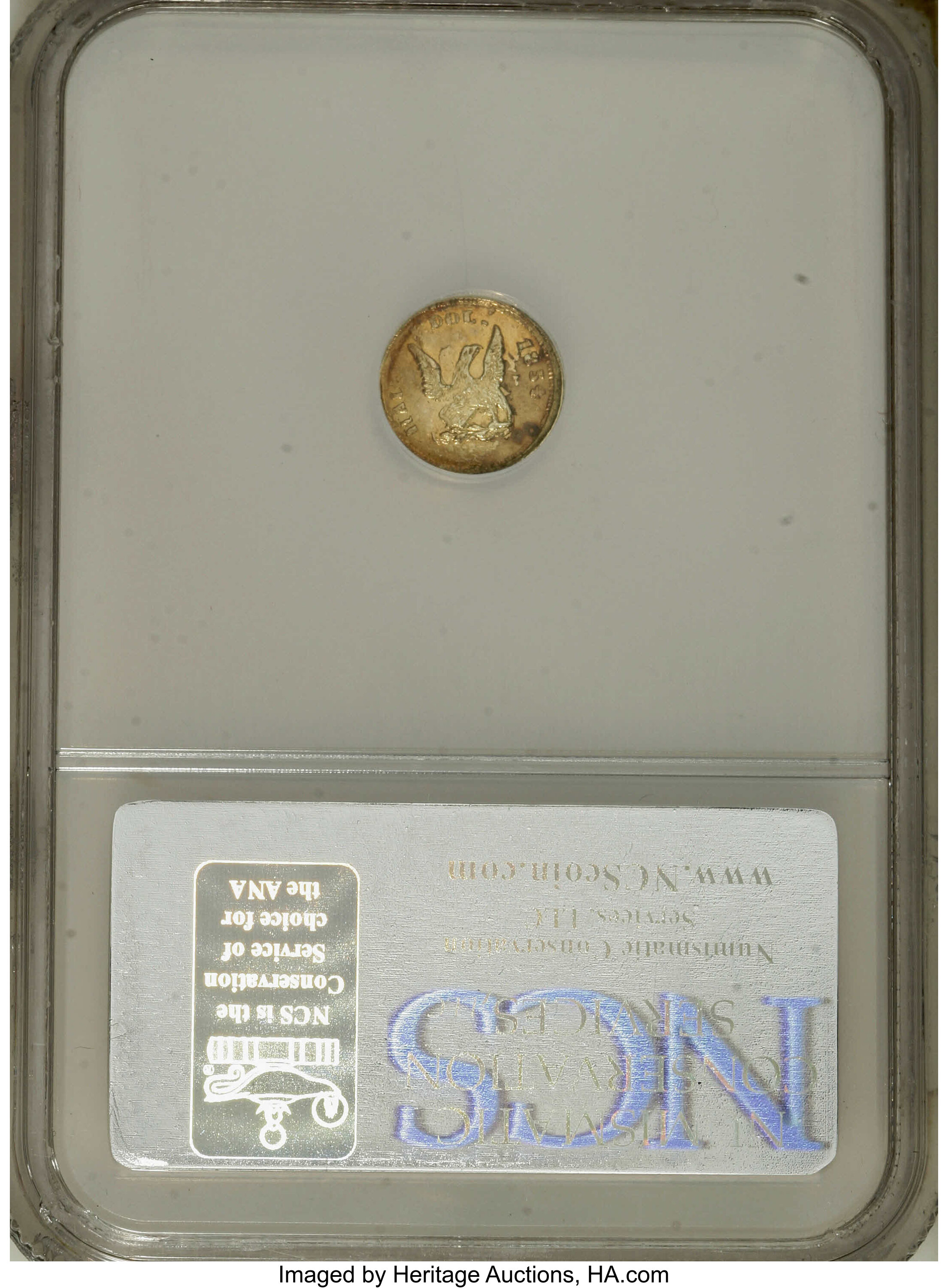 image for: 1854 50C Liberty Round 50 Cents, BG-436, R.6--Bent--NCS. Unc Details....