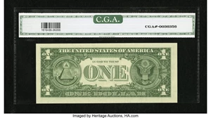 image for: Fr. 1619* $1 1957 Silver Certificate Star. CGA Gem Uncirculated 66....