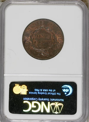 image for: 1819 1C Small Date MS62 Red and Brown NGC. N-8. NGC Census: (0/0). PCGS Population (0/14). Numismedia Wsl. Price for NGC/...