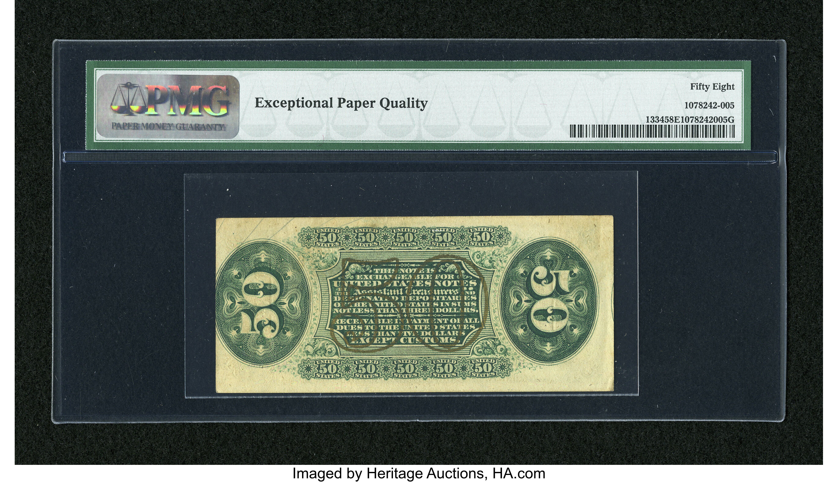 image for: Fr. 1334 50c Third Issue Spinner PMG Choice About Unc 58 EPQ....