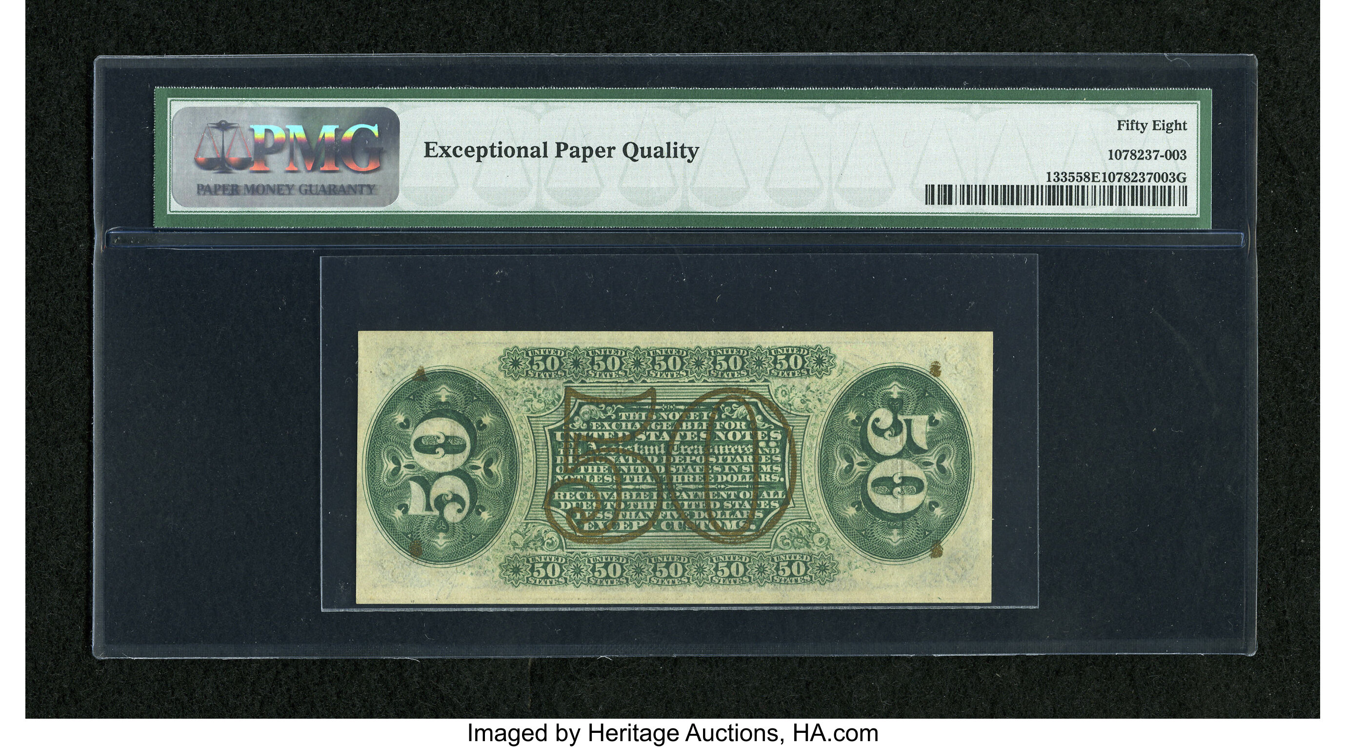 image for: Fr. 1335 50c Third Issue Spinner PMG Choice About Unc 58 EPQ....