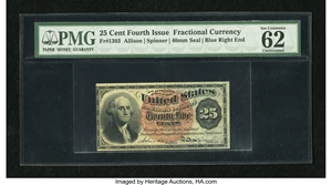 image for: Fr. 1303 25c Fourth Issue PMG Uncirculated 62 EPQ....