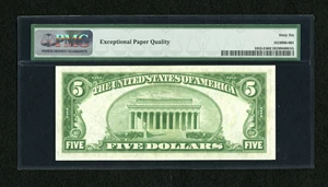 image for: Fr. 1952-E $5 1928B DGS Federal Reserve Note. PMG Gem Uncirculated 66 EPQ....