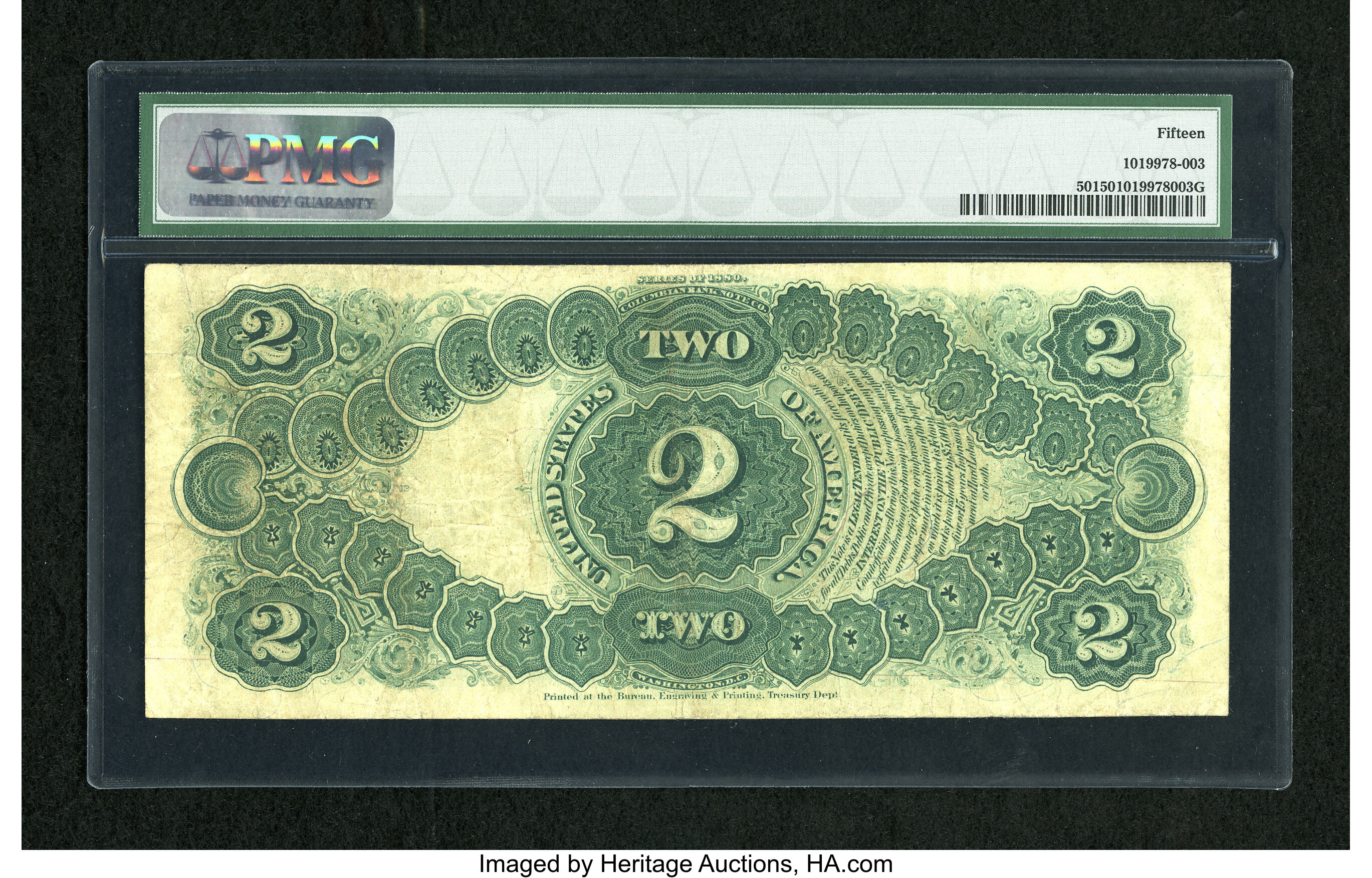 image for: Fr. 50 $2 1880 Legal Tender PMG Choice Fine 15.