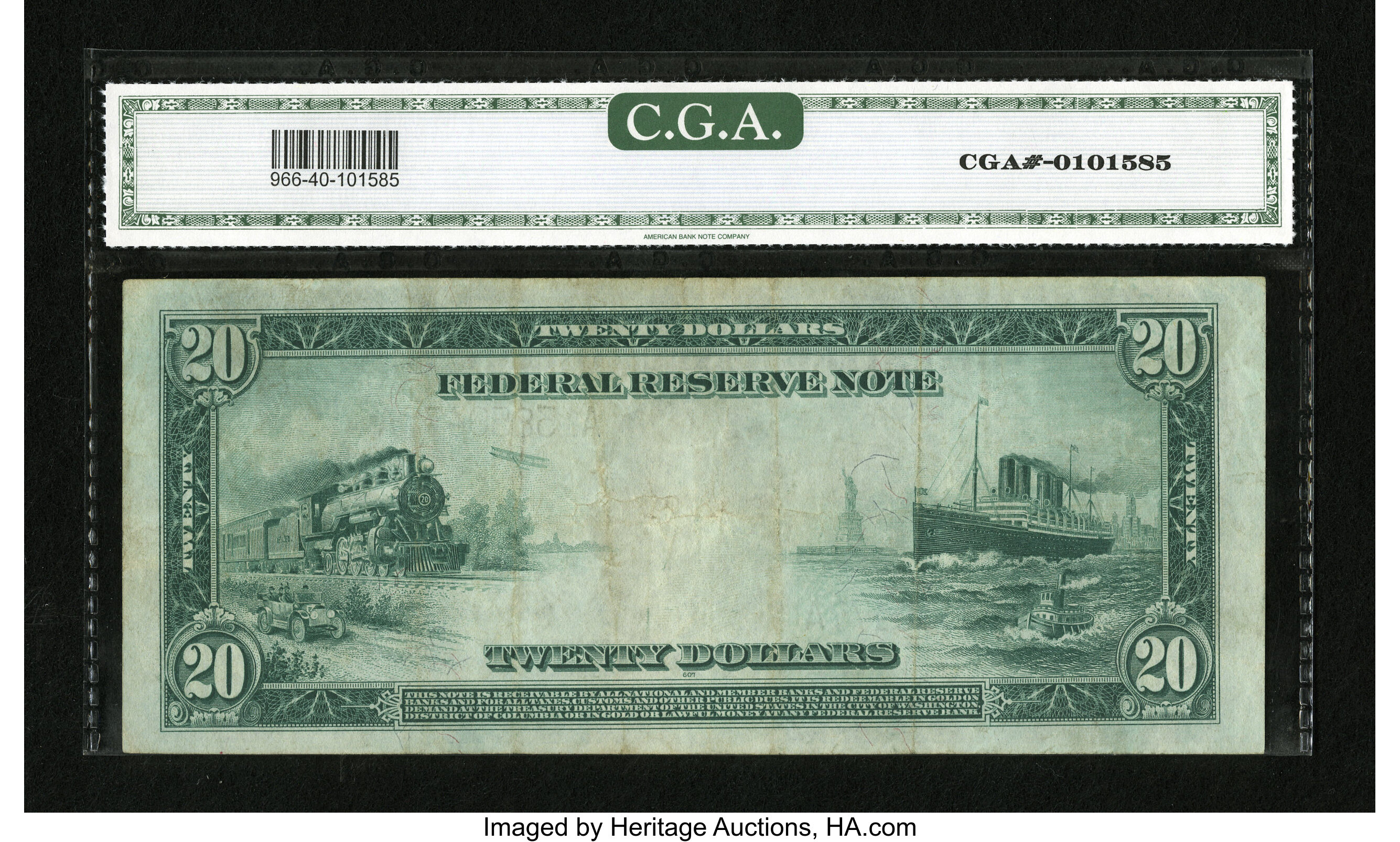 image for: Fr. 966 $20 1914 Federal Reserve Note CGA Extremely Fine 40....