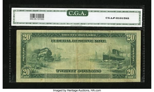 image for: Fr. 969 $20 1914 Federal Reserve Note CGA Very Fine 35....