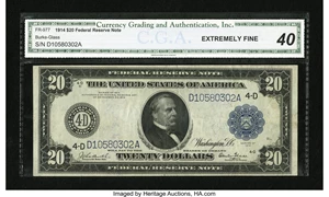 image for: Fr. 977 $20 1914 Federal Reserve Note CGA Extremely Fine 40....