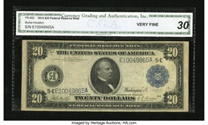 image for: Fr. 982 $20 1914 Federal Reserve Note CGA Very Fine 30....