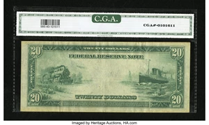 image for: Fr. 986 $20 1914 Federal Reserve Note CGA Extremely Fine 40....
