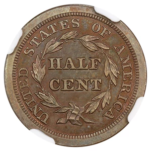 image for: 1847 1/2c NGC/CAC Proof 65 BN (Restrike)