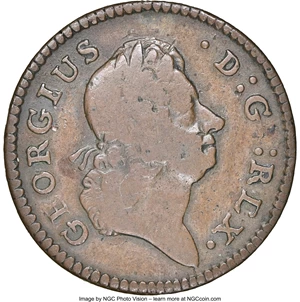 image for: 1722 Hibernia Farthing Fine 15 NGC. M. 1.1-A.1, W-12200, R.5....