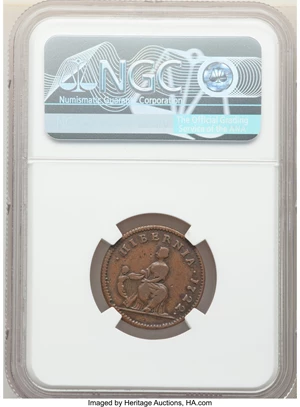 image for: 1722 Hibernia Farthing Fine 15 NGC. M. 1.1-A.1, W-12200, R.5....