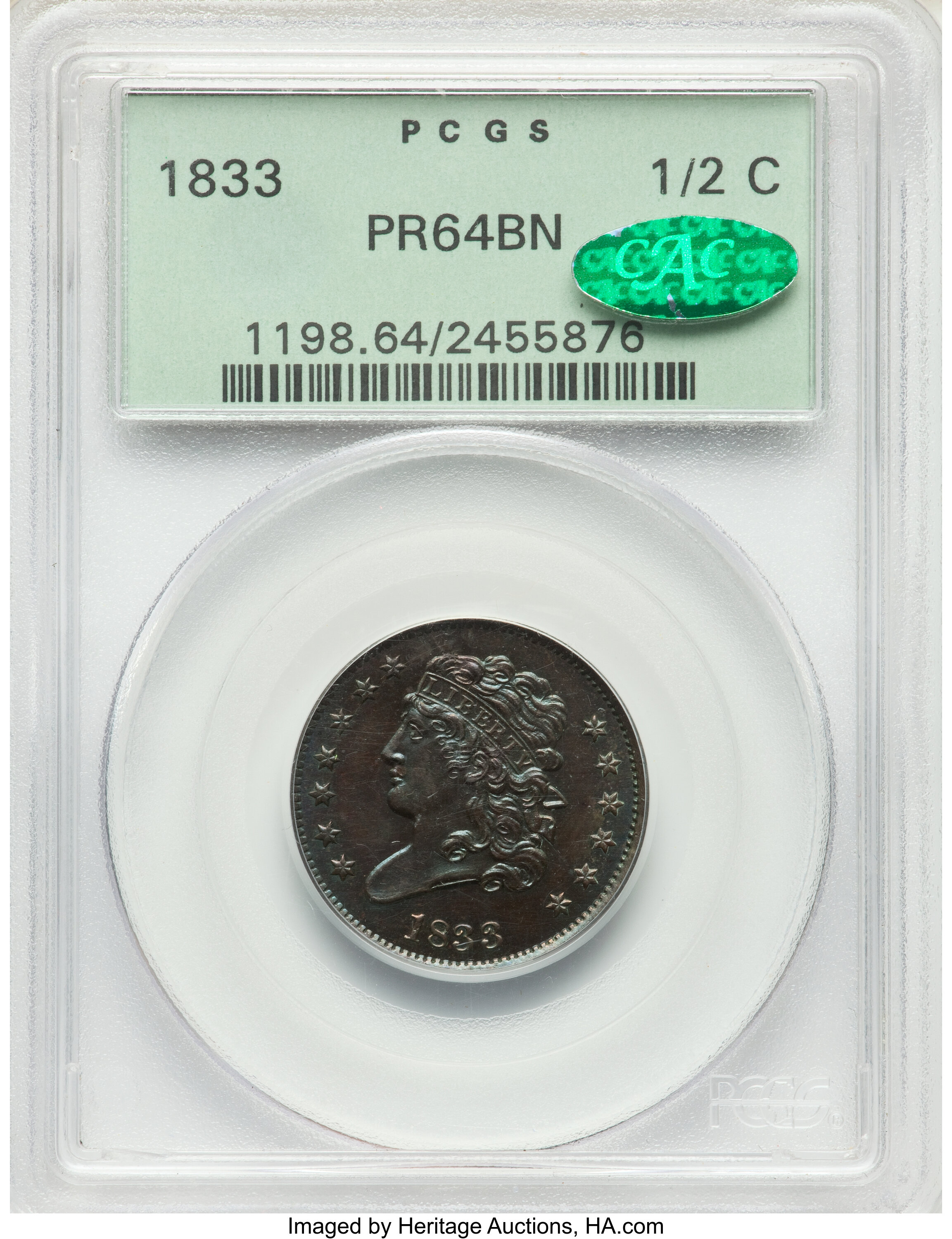 1833 1/2c PR BN PR64 BN thumbnail 10