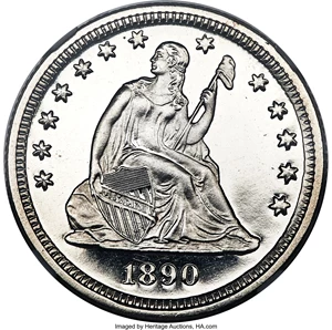 image for: 1890 25C PR68 Cameo NGC....