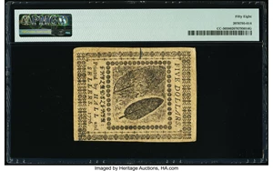 image for: Continental Currency November 2, 1776 $5 PMG Choice About Unc 58....