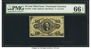 image for: Fr. 1252 10¢ Third Issue PMG Gem Uncirculated 66 EPQ....