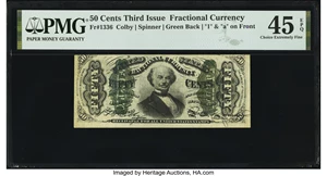 image for: Fr. 1336 50¢ Third Issue Spinner PMG Choice Extremely Fine 45 EPQ....