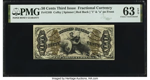 image for: Fr. 1348 50¢ Third Issue Justice PMG Choice Uncirculated 63 EPQ....