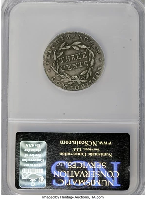 image for: 1837 Feuchtwanger Three Cents--Repaired--NCS. XF Details....