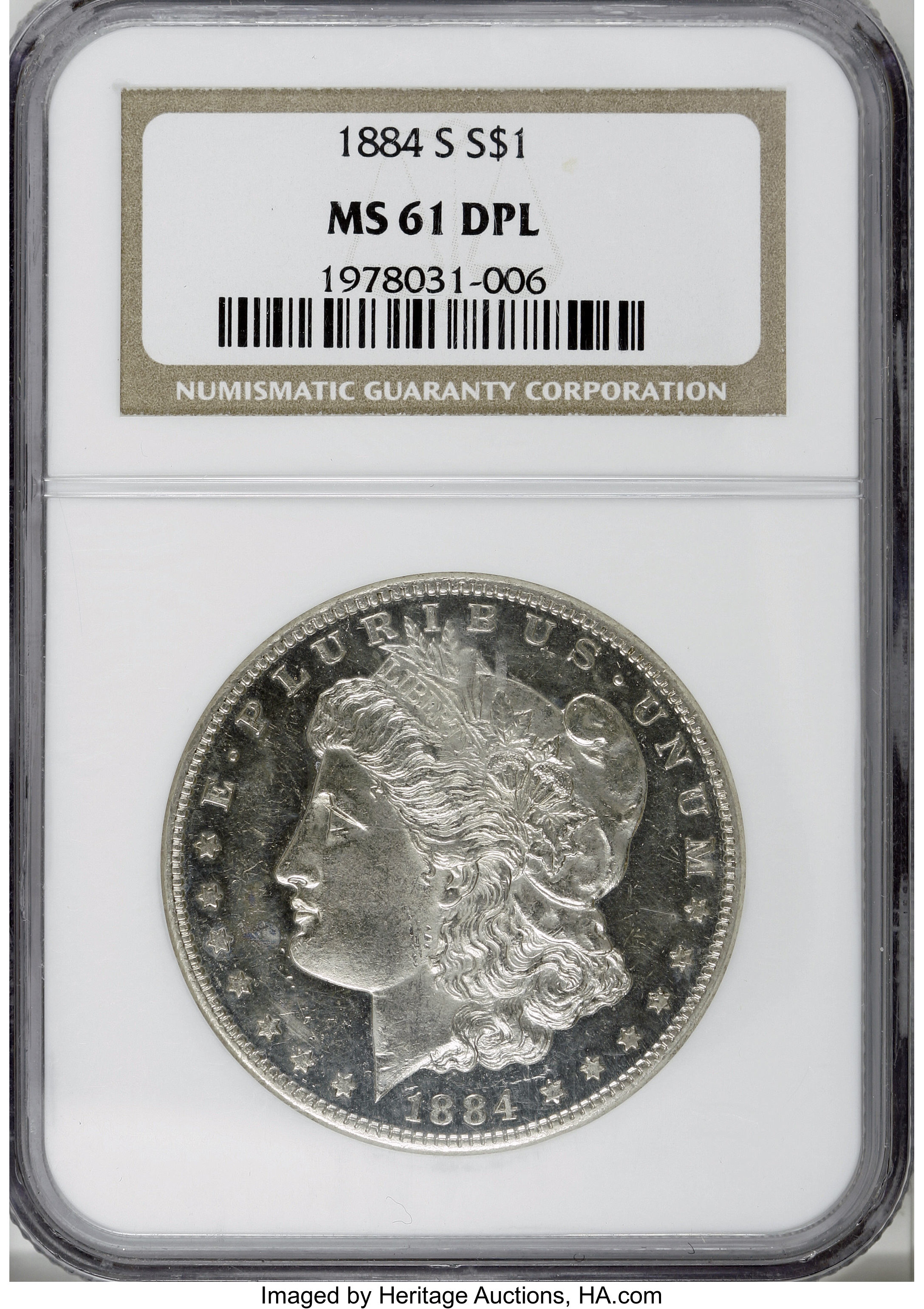 image for: 1884-S $1 MS61 Deep Mirror Prooflike NGC....
