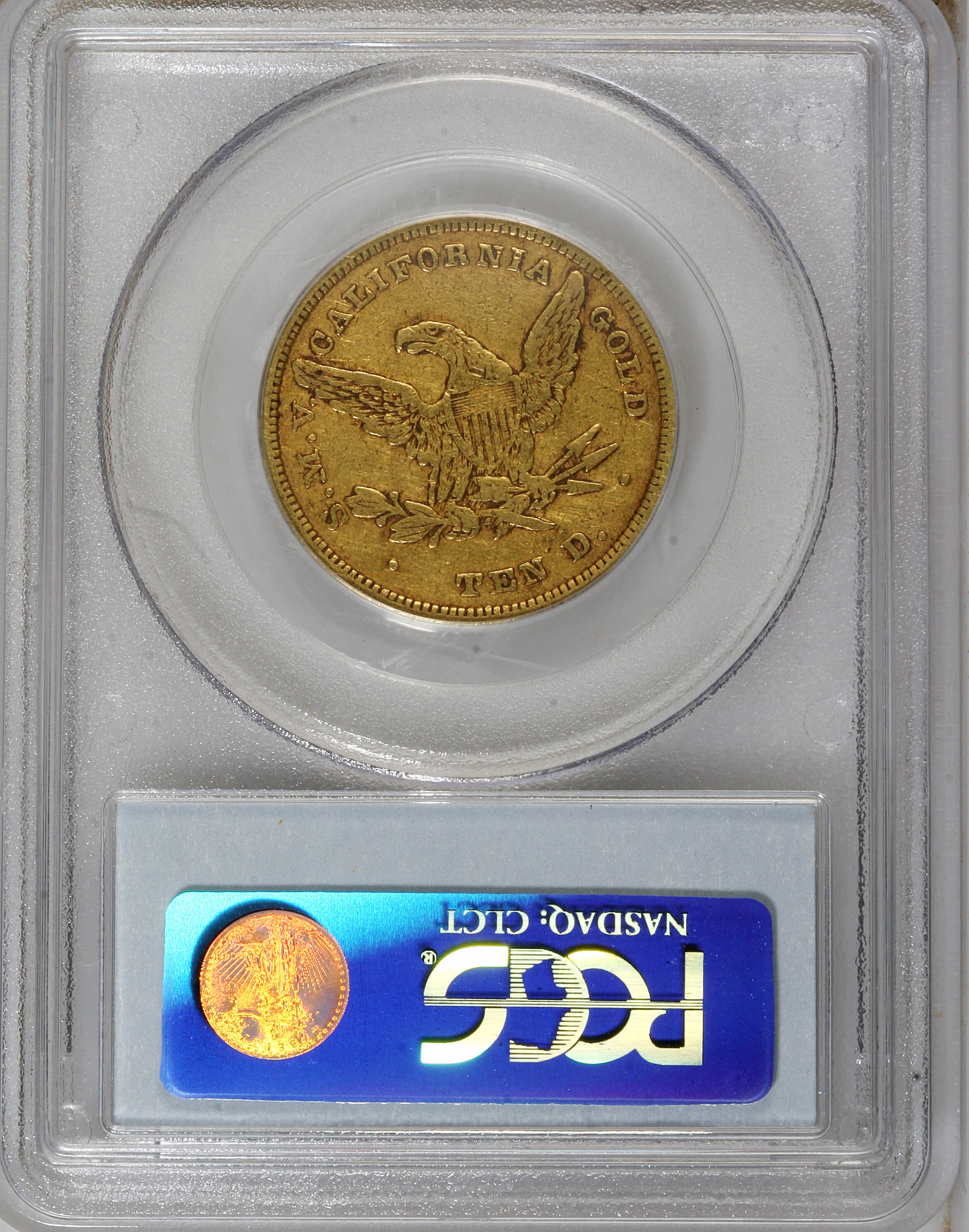 image for: 1849 $10 Moffat & Co. Ten Dollar, "Ten D." VF25 PCGS....