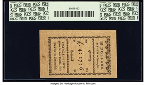 image for: South Carolina December 23, 1776 $3 Remainder PCGS Choice About New 58PPQ....