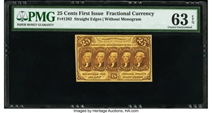 image for: Fr. 1282 25¢ First Issue PMG Choice Uncirculated 63 EPQ....