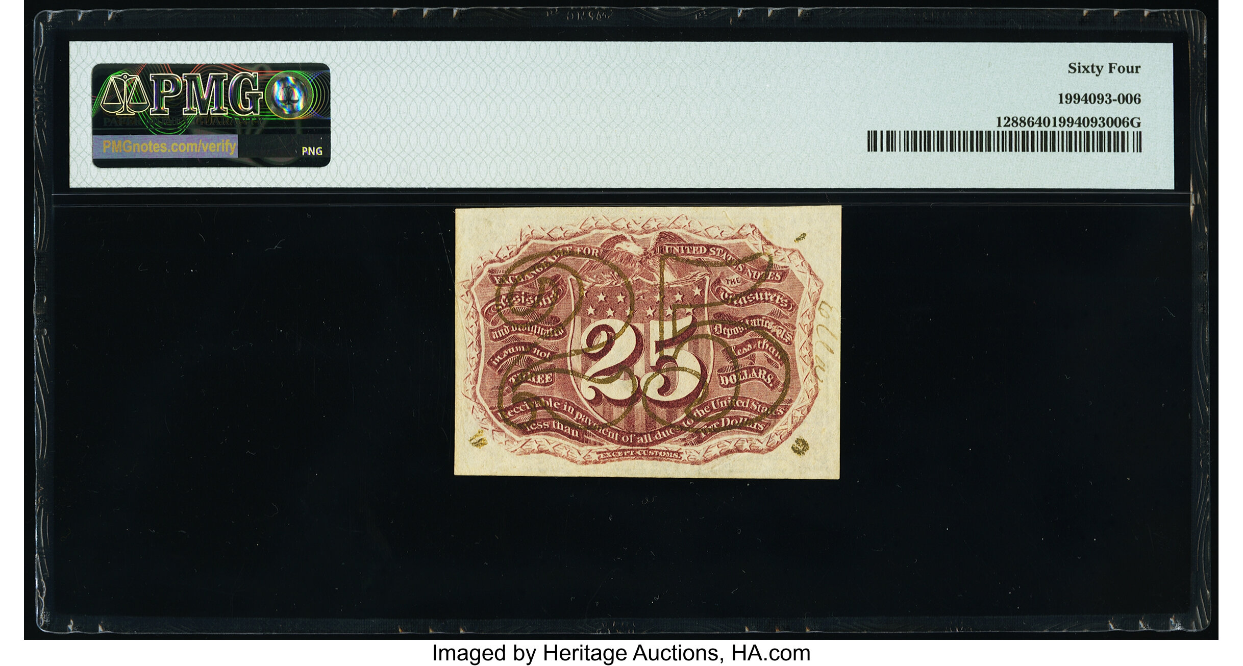image for: Fr. 1288 25¢ Second Issue PMG Choice Uncirculated 64....