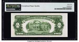 image for: Fr. 1506 $2 1928E Legal Tender Note. PMG Choice Uncirculated 64 EPQ....