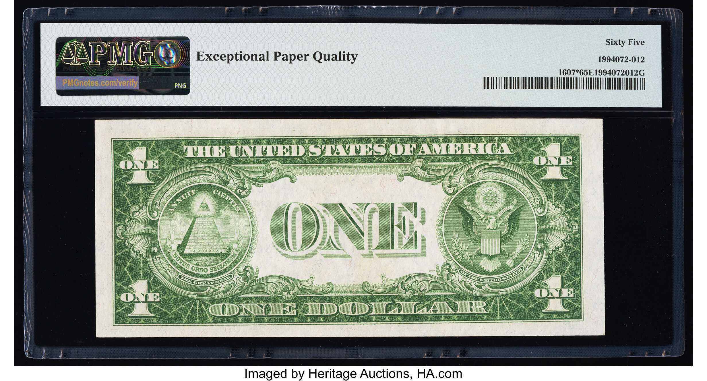 image for: Fr. 1607* $1 1935 Silver Certificate Star. PMG Gem Uncirculated 65 EPQ....