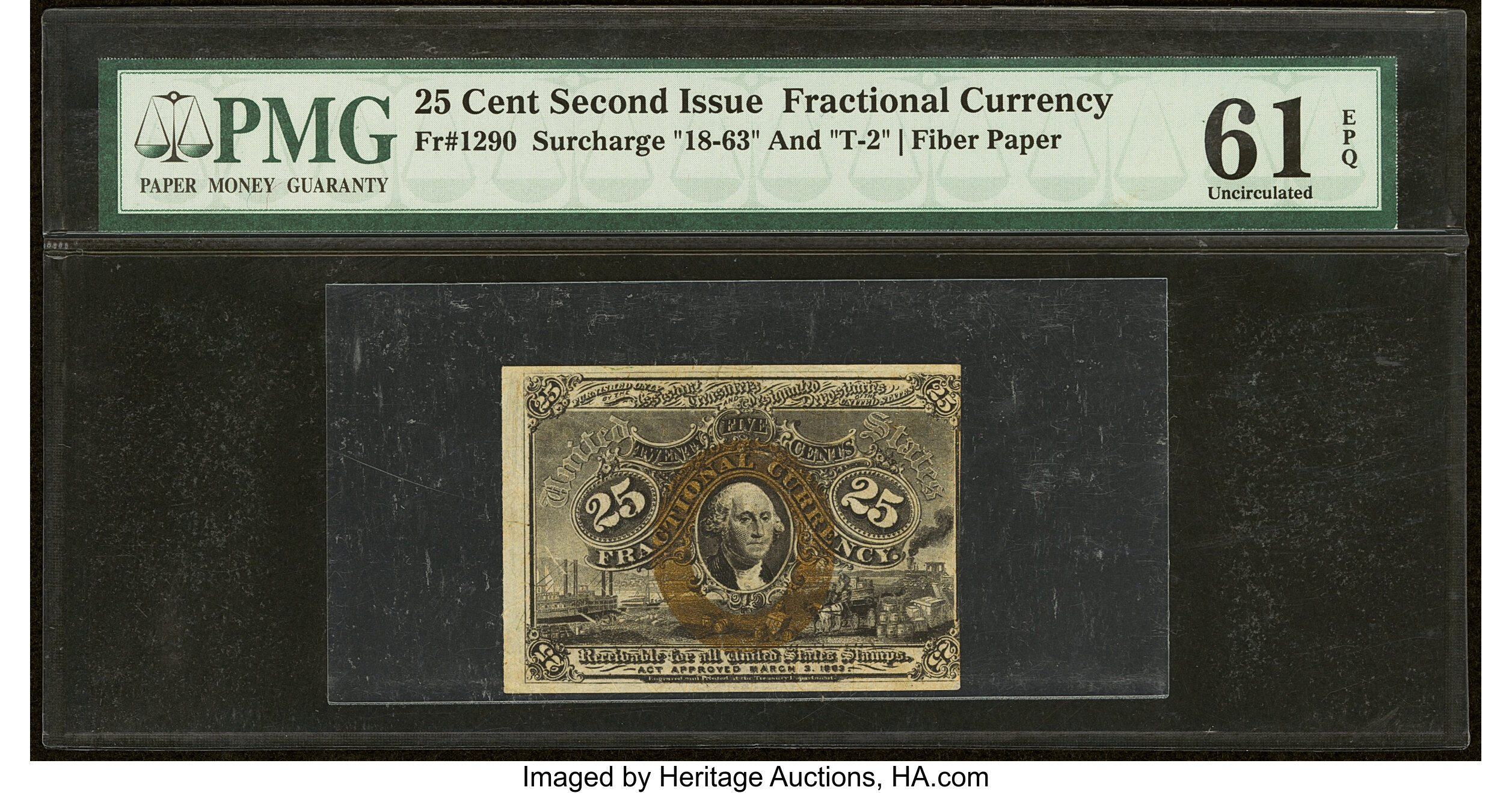 image for: Fr. 1290 25¢ Second Issue PMG Uncirculated 61 EPQ....