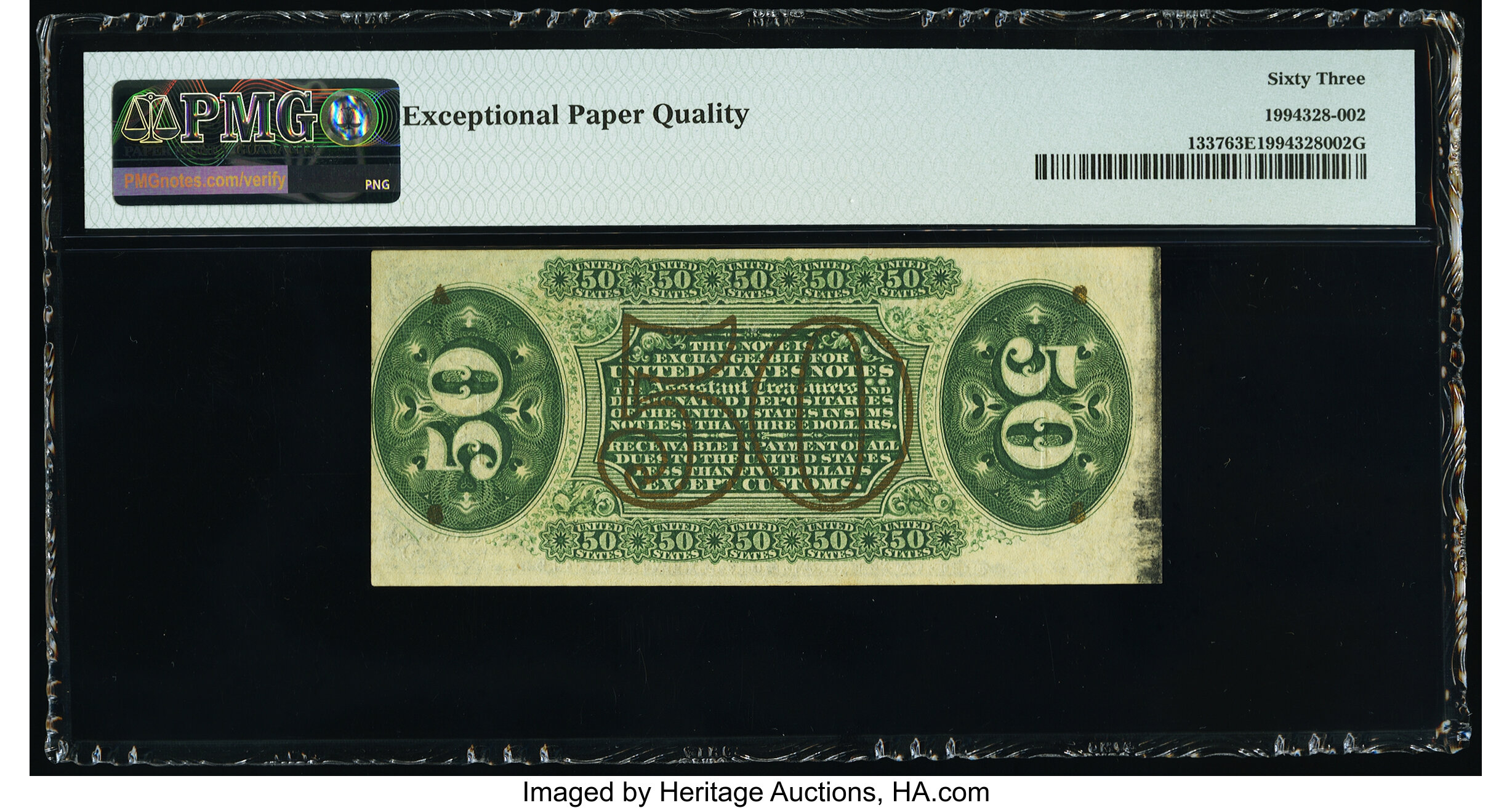 image for: Fr. 1337 50¢ Third Issue Spinner PMG Choice Uncirculated 63 EPQ....