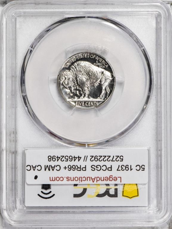 image for: 5C 1937  PCGS  PR66+ CAM CAC