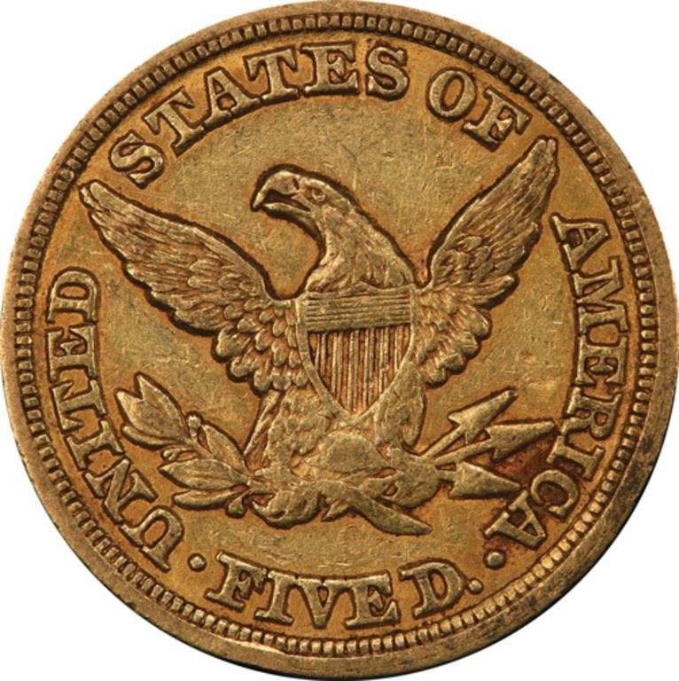 image for: $5 1854-C WEAK C. PCGS  XF45 CAC