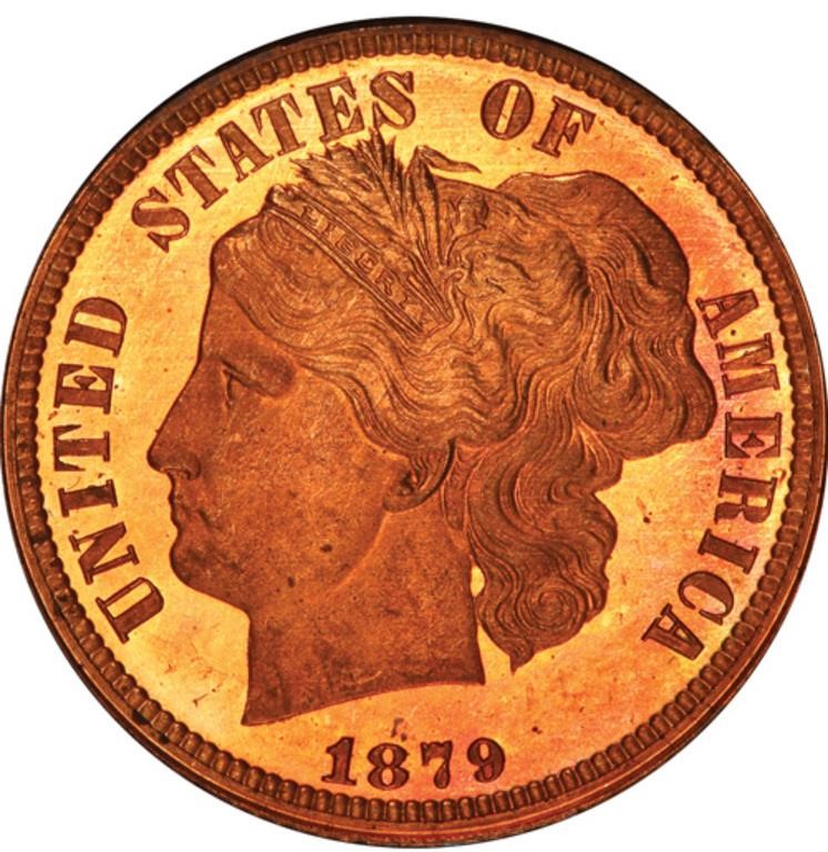 image for: 10C 1879 J-1585. PCGS  PR66 RB CAC