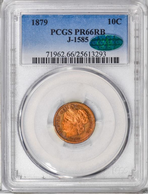 image for: 10C 1879 J-1585. PCGS  PR66 RB CAC