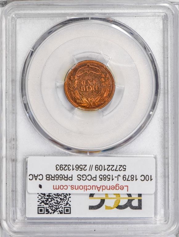 image for: 10C 1879 J-1585. PCGS  PR66 RB CAC