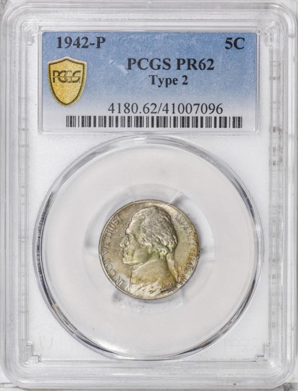 Jefferson Nickel 5c Silver War Issues, 1942 [Type] PR61 thumbnail 3