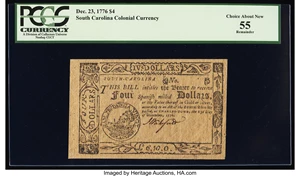 image for: South Carolina December 23, 1776 $4 Remainder PCGS Choice About New 55....