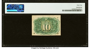 image for: Fr. 1247 10¢ Second Issue PMG Choice Uncirculated 64....