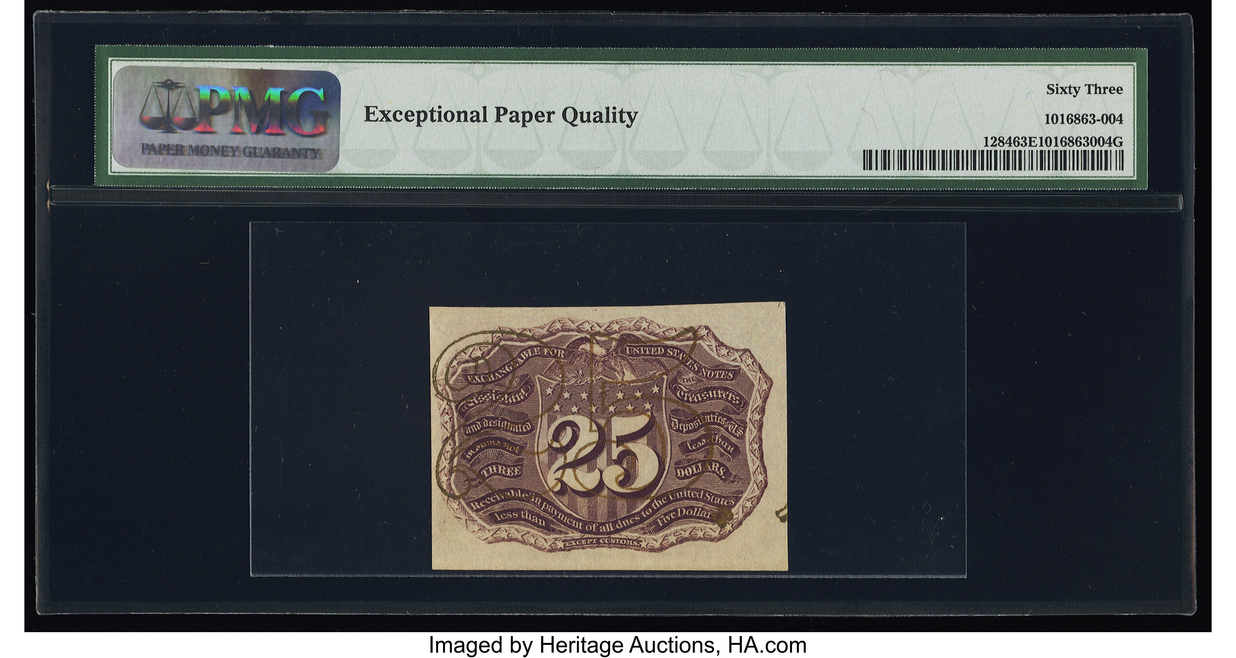image for: Fr. 1284 25¢ Second Issue PMG Choice Uncirculated 63 EPQ....