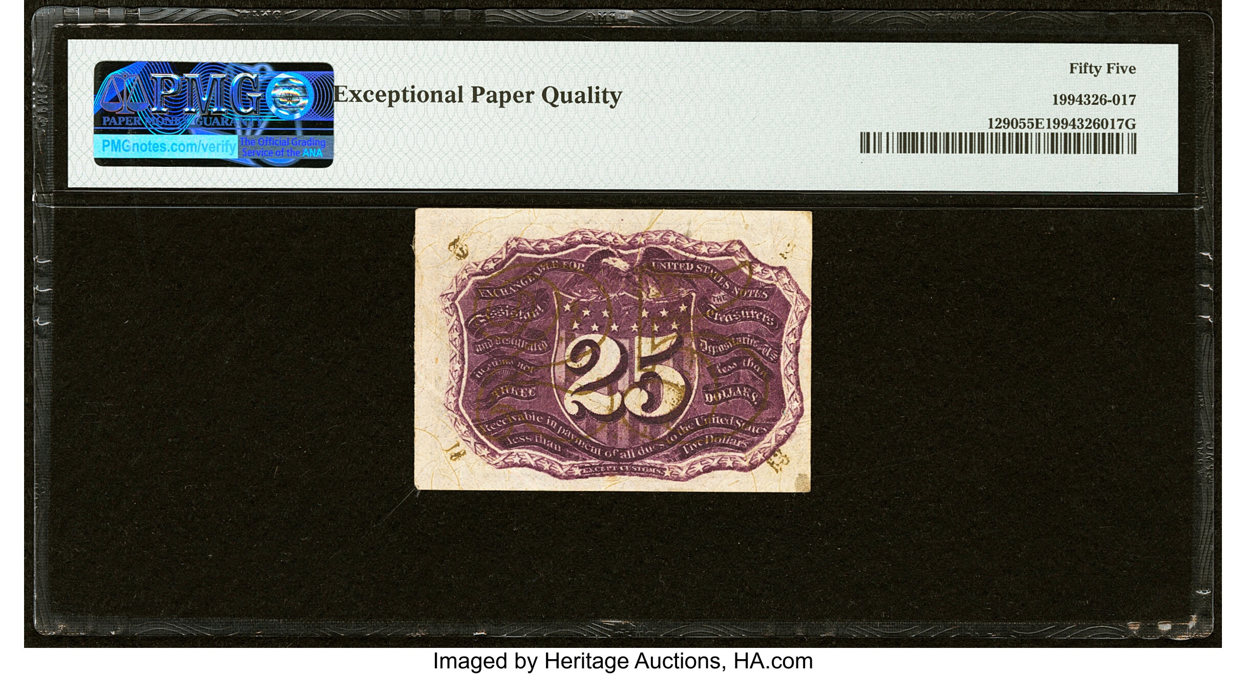 image for: Fr. 1290 25¢ Second Issue PMG About Uncirculated 55 EPQ....