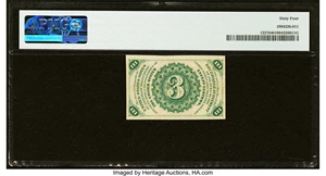 image for: Fr. 1227 3¢ Third Issue PMG Choice Uncirculated 64....