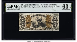 image for: Fr. 1347 50¢ Third Issue Justice PMG Choice Uncirculated 63 EPQ....